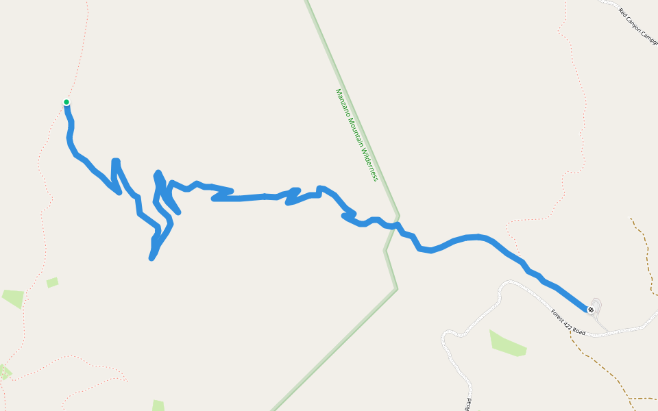 Ox Canyon Trail (190) walking route map in Belen