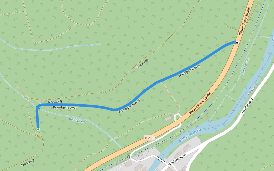 Brandgehauweg walking route map in Zschorlau