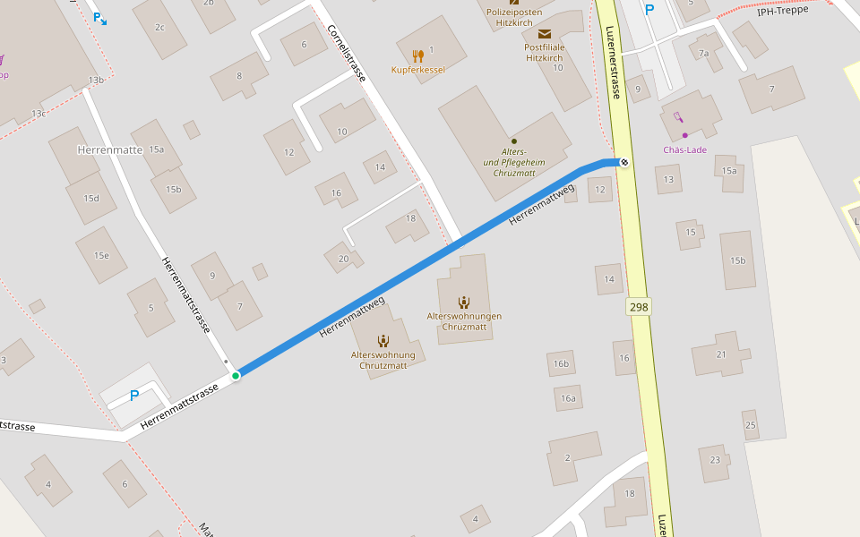 Herrenmattweg walking route map in Hitzkirch