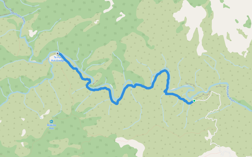 Te Puia Lodge Track walking route map in Puketitiri