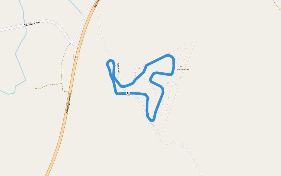 Kitka walking route map in Alavus