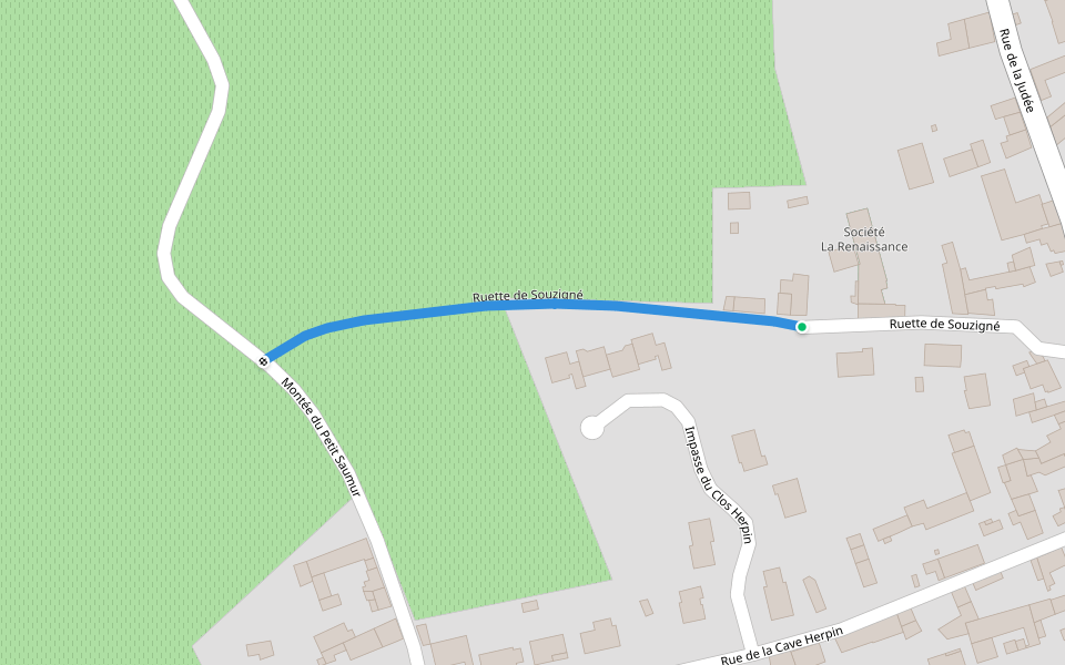 Ruette de Souzigné walking route map in Bellevigne-les-Châteaux