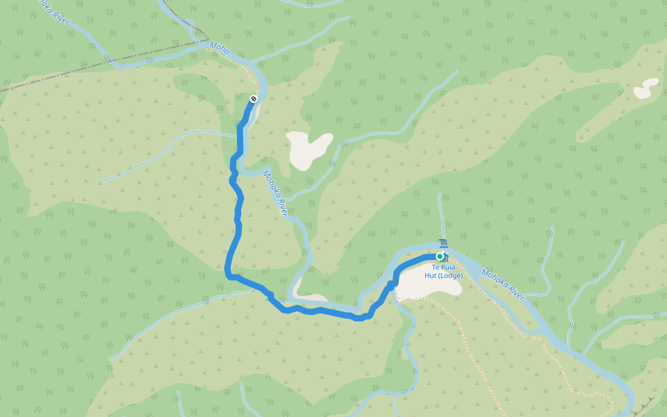 Mangatainoka Hot Springs Track walking route map in Puketitiri