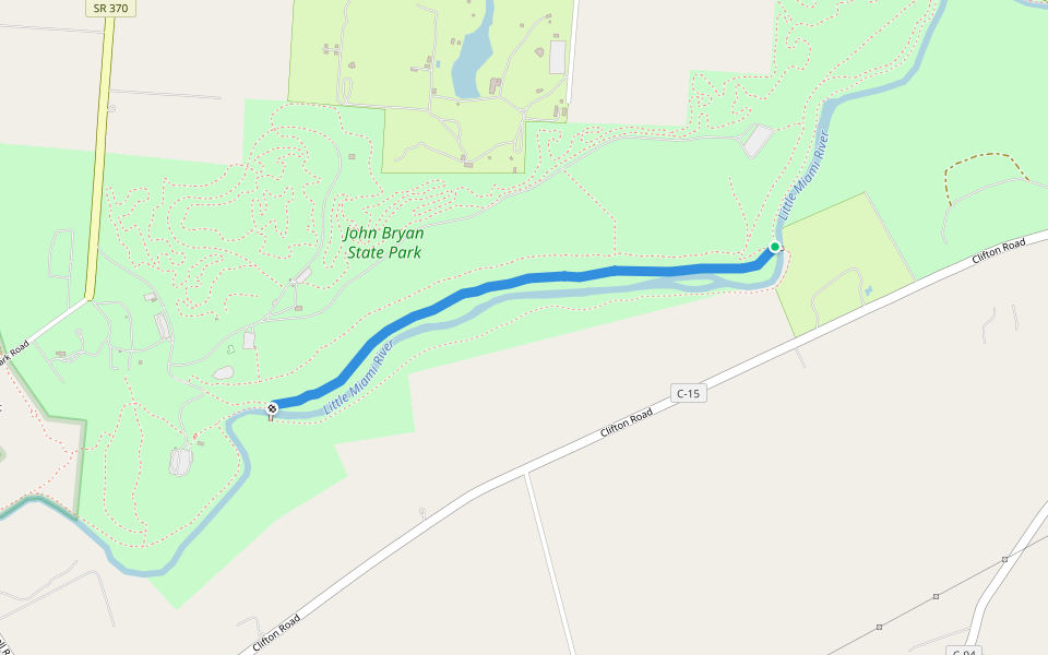 Pittsburgh-Cincinnati Stage Coach walking route map in Yellow Springs