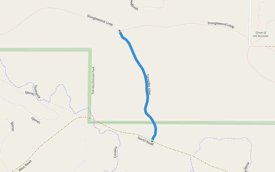 Turnpike Alley walking route map in Carnation