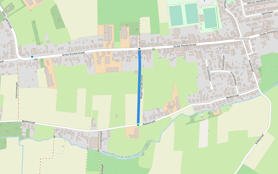 Wegel van Jan Smet walking route map in Beveren