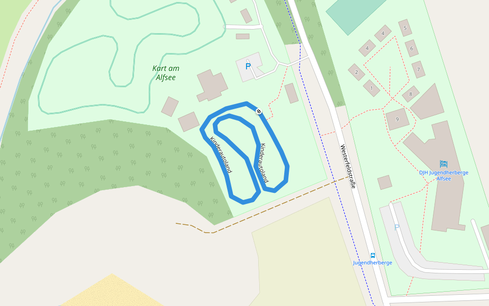 Kinderautoland walking route map in Rieste