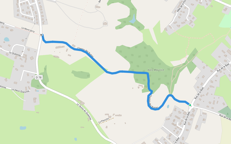 Chemin des Buttes walking route map in Avranches