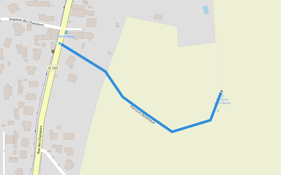 Parcours Botanique walking route map in Ploemeur