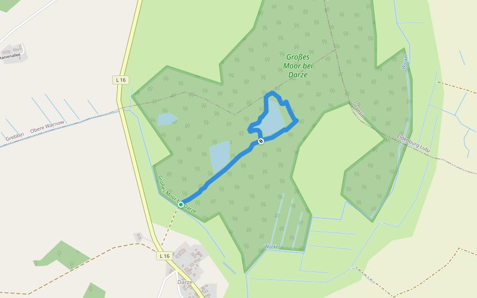 Wanderweg Großes Moor bei Darze walking route map in Rom