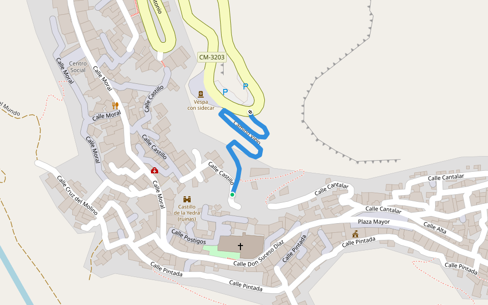 Camino Viejo walking route map in Ayna