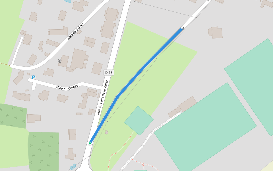 Chemin Puits de la Vallée walking route map in Montamisé
