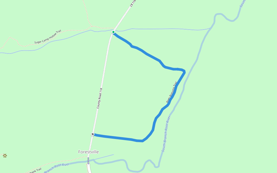 River Bottoms Trail walking route map in Preston