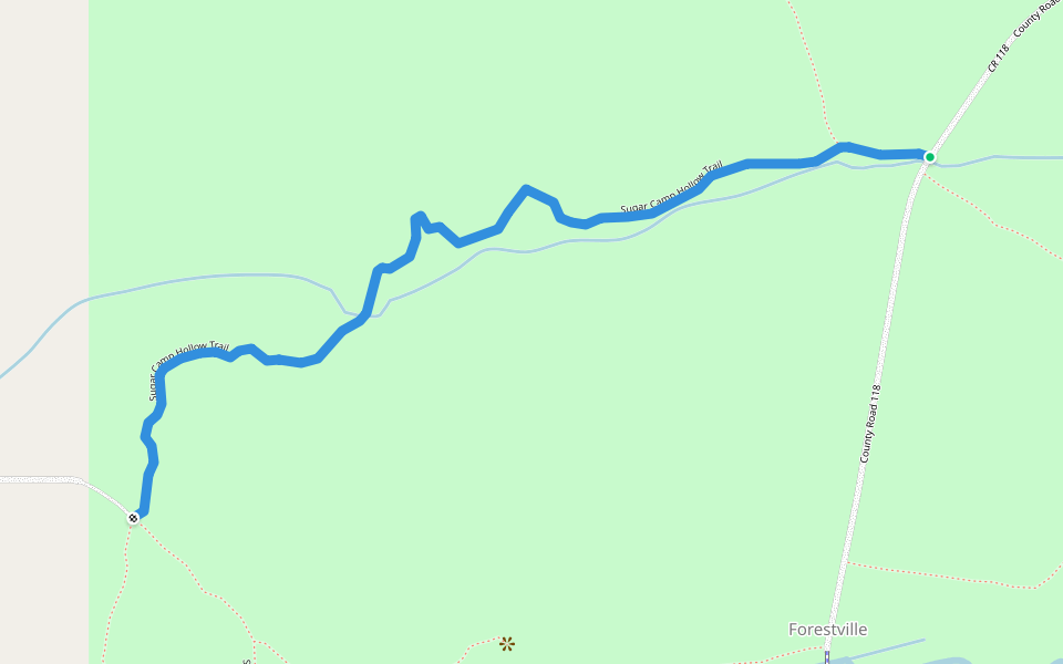 Sugar Camp Hollow Trail walking route map in Preston