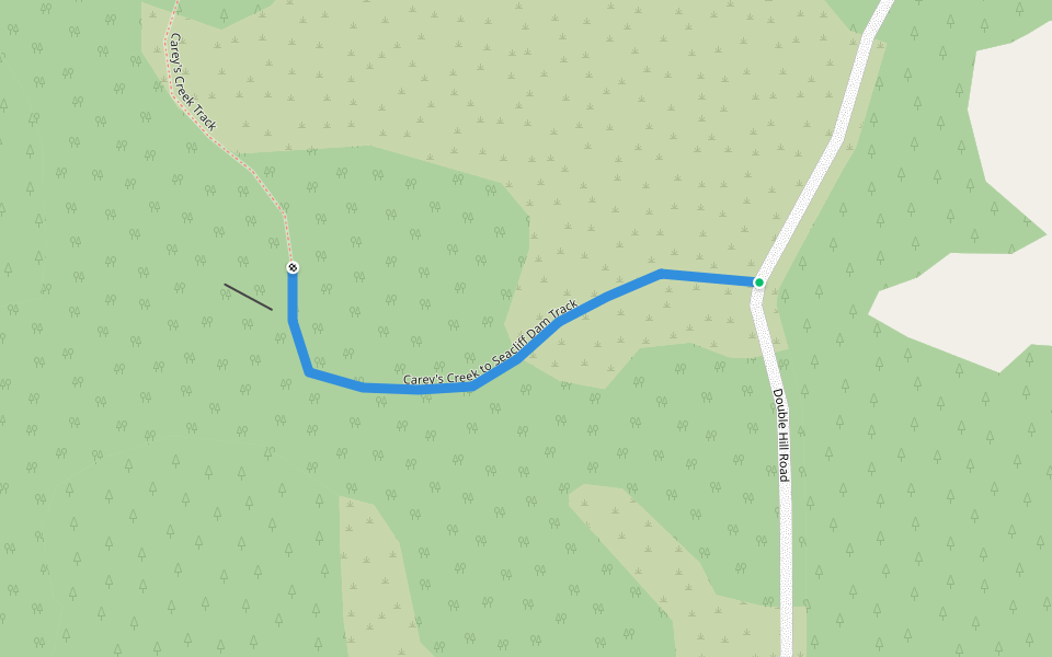 Carey's Creek to Seacliff Dam Track walking route map in Waitati