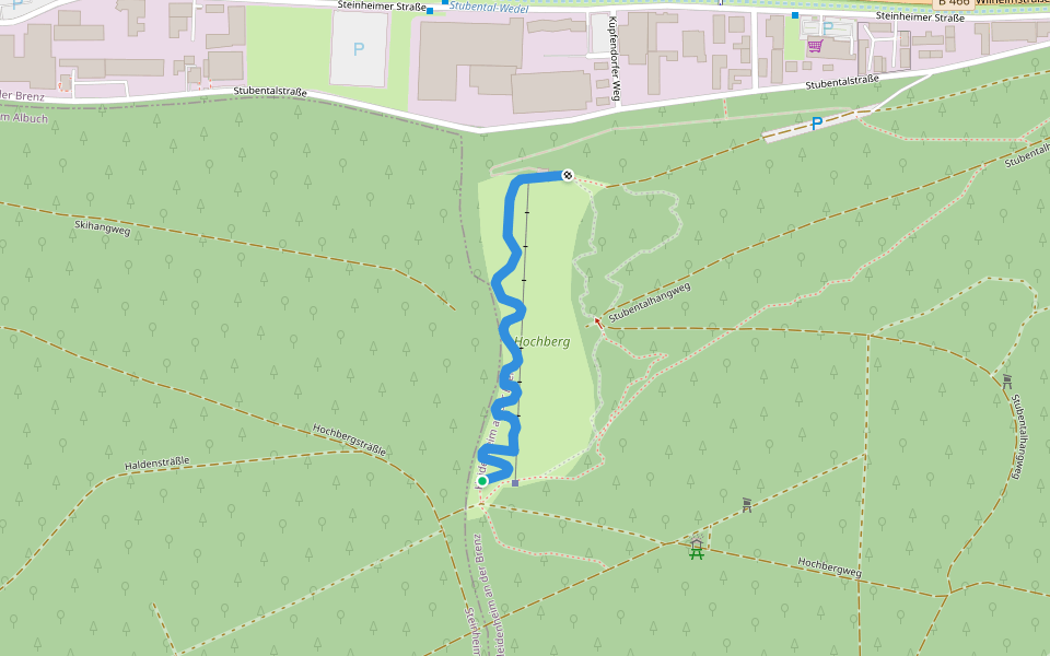 MTB-Park Heidenheim Downhill/Hochberg Fun walking route map in Heidenheim