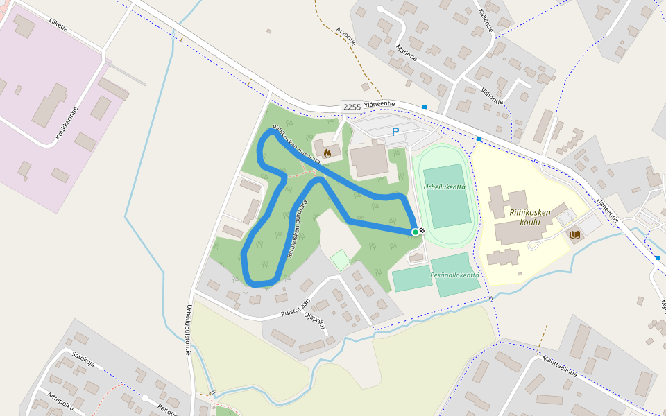 Riihikosken pururata walking route map in Riihikoski