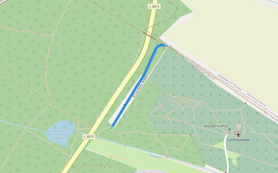 El-Lissitzky-Allee walking route map in Schwalbach am Taunus