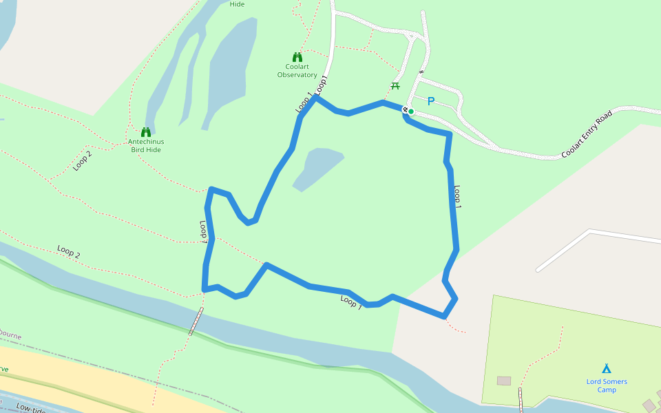 Loop 1 walking route map in Somers