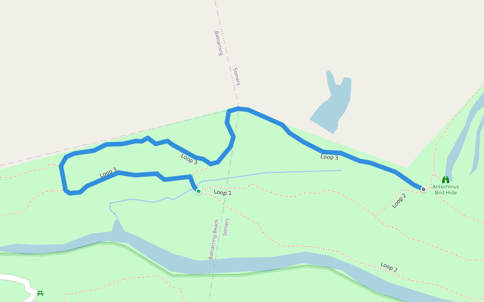Loop 3 walking route map in Balnarring Beach