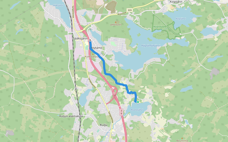 kuntopolku walking route map in Lempäälä