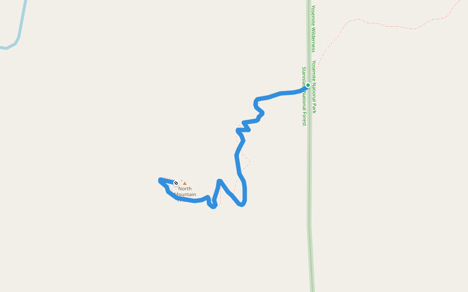 North Mountain Lookout trail walking route map in Groveland