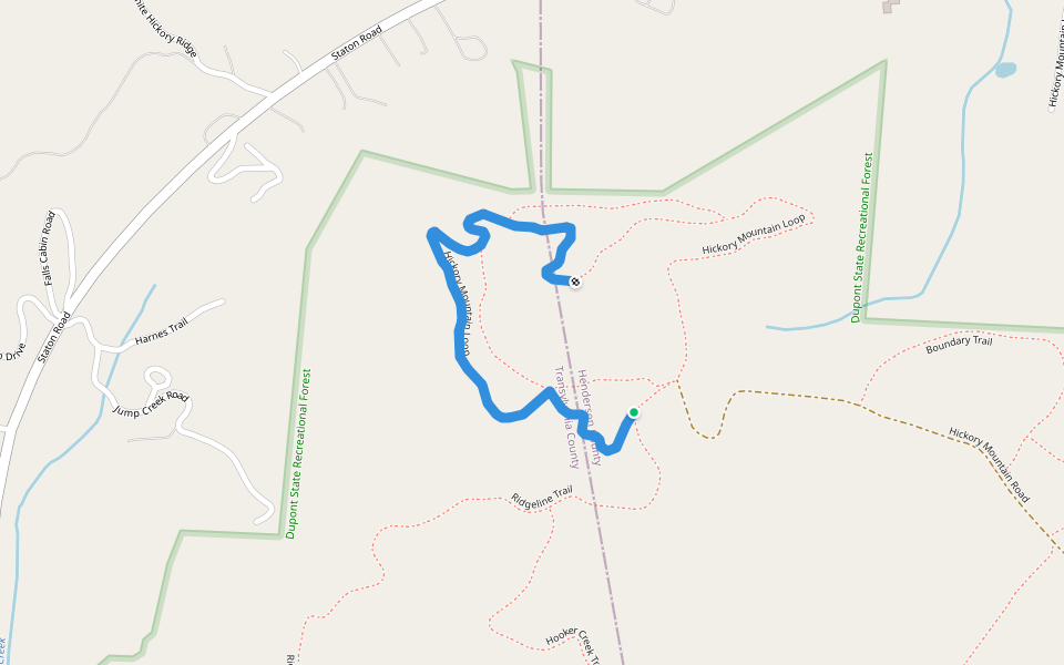 Hickory Mountain Loop walking route map in Hendersonville