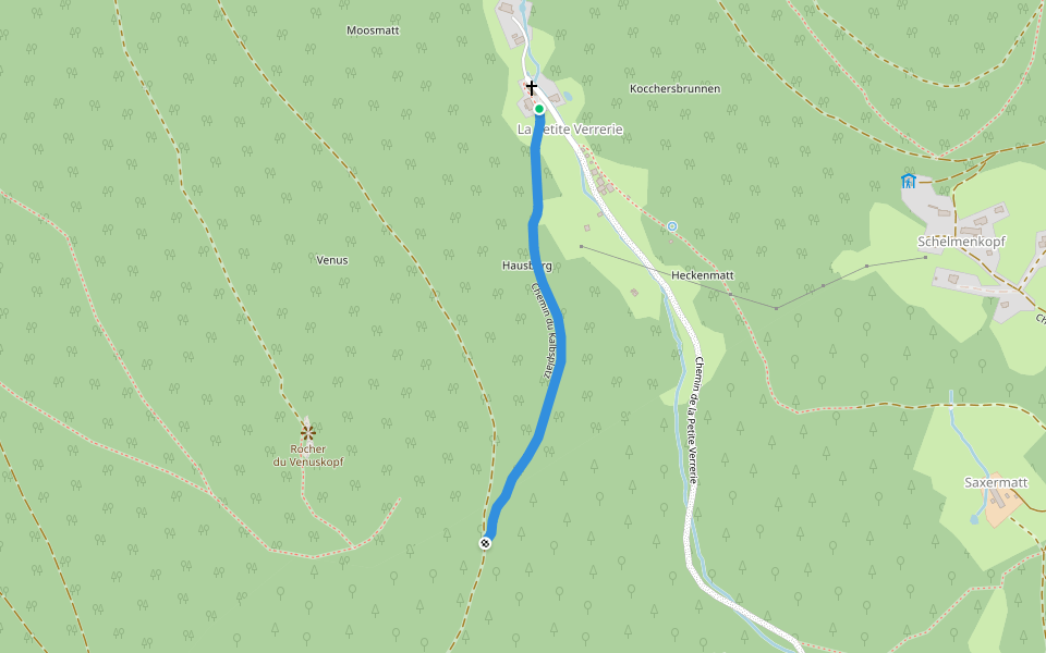 Chemin du Kalbsplatz walking route map in Ribeauvillé