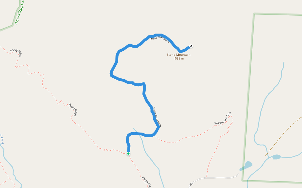 Stone Mountain walking route map in Hendersonville