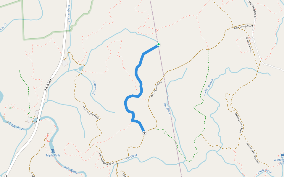 Isaac Heath Trail walking route map in Hendersonville