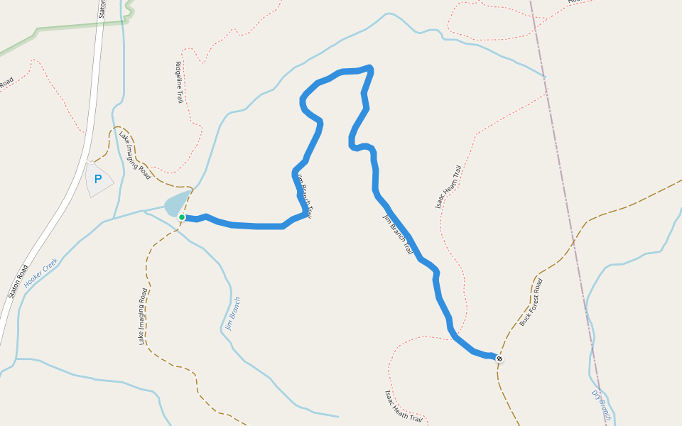 Jim Branch Trail walking route map in Hendersonville