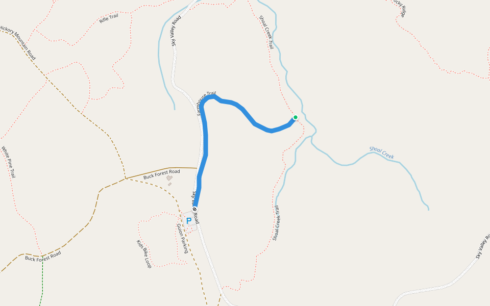 Farmhouse Trail walking route map in Hendersonville