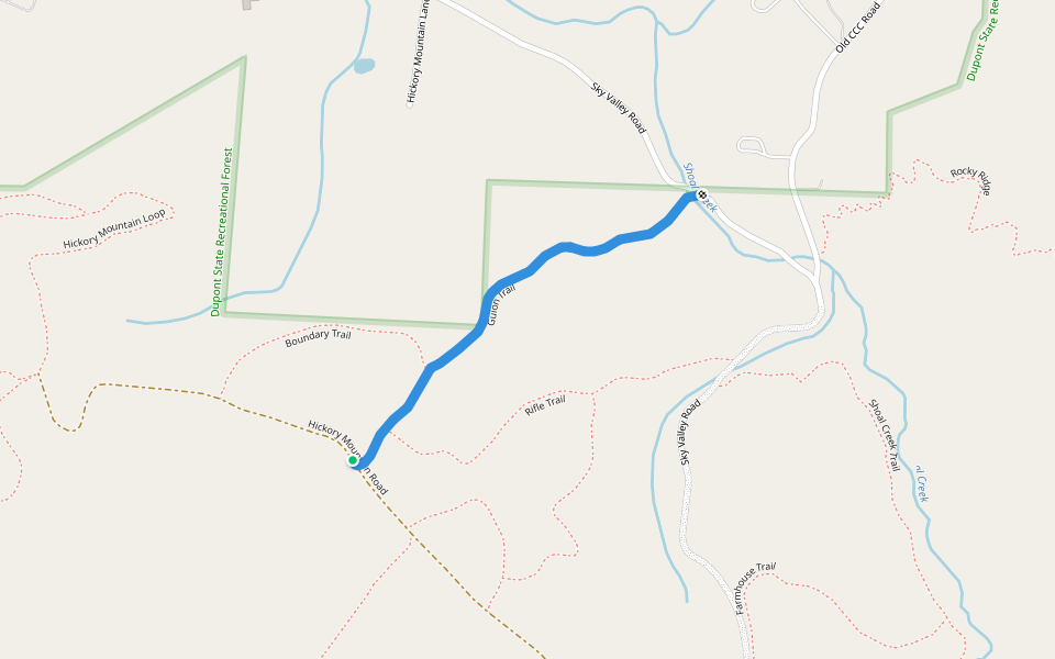 Guion Trail walking route map in Hendersonville