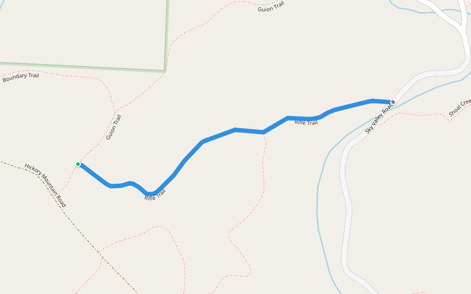 Rifle Trail walking route map in Hendersonville