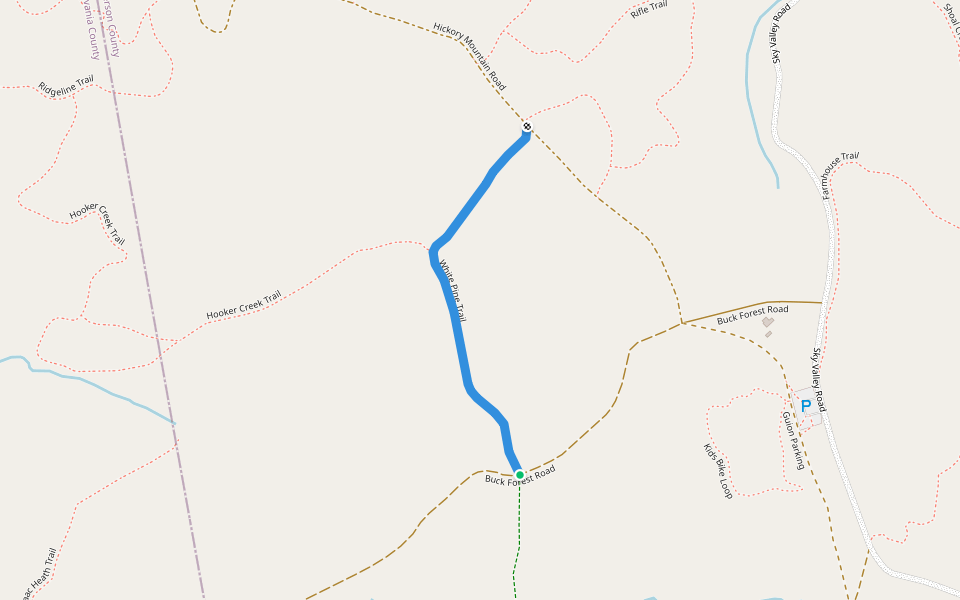 White Pine Trail walking route map in Hendersonville