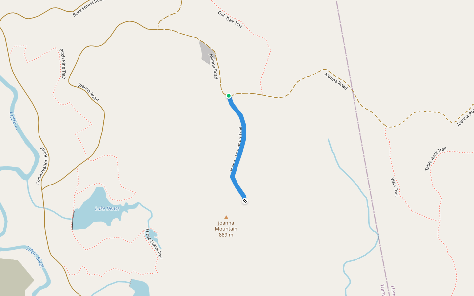 Joanna Mountain Trail walking route map in Hendersonville