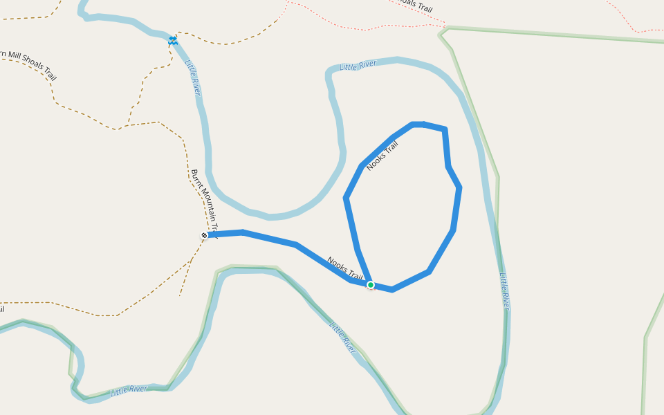 Nooks Trail walking route map in Cedar Mountain