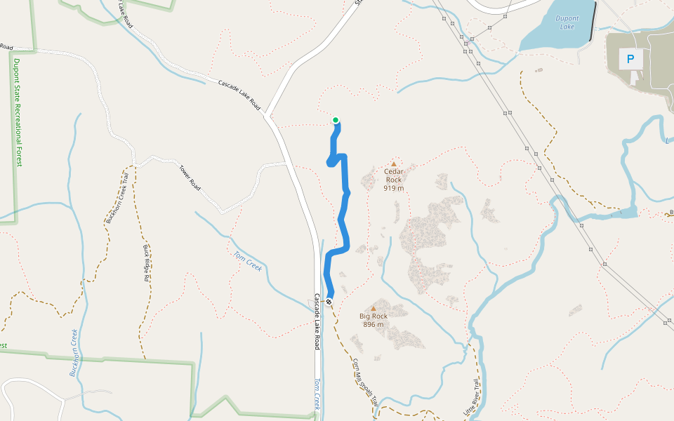 Longside Trail walking route map in Cedar Mountain
