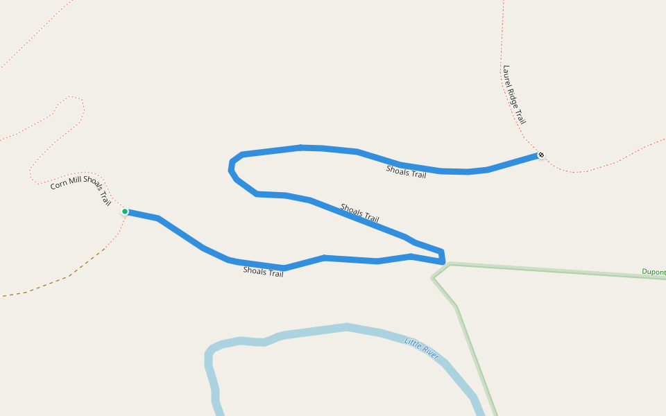 Shoals Trail walking route map in Cedar Mountain