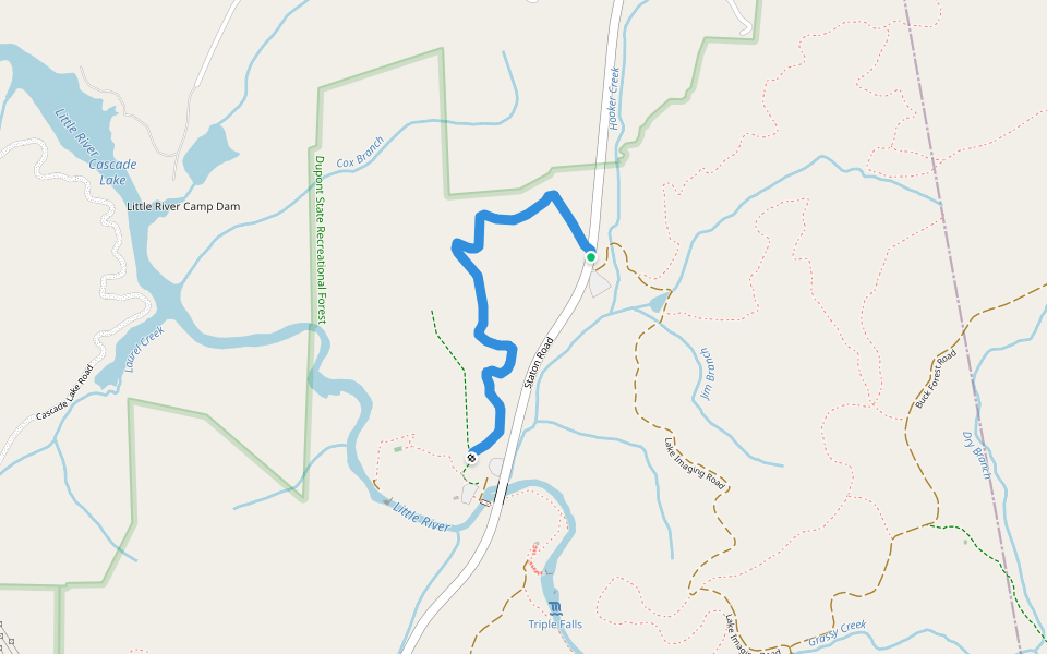 Holly Rd walking route map in Hendersonville