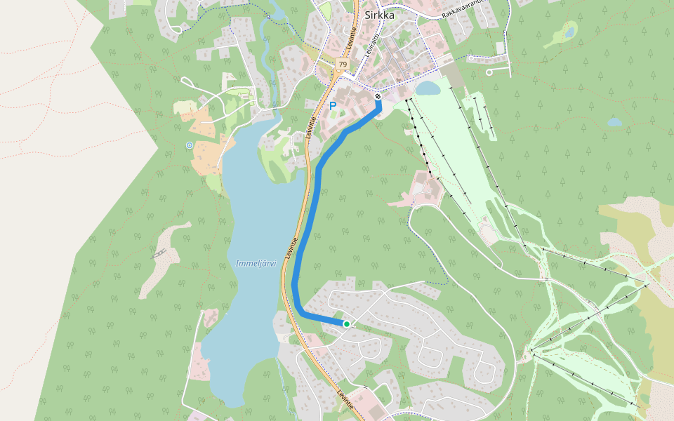 Valaistu kuntorata walking route map in Kittilä