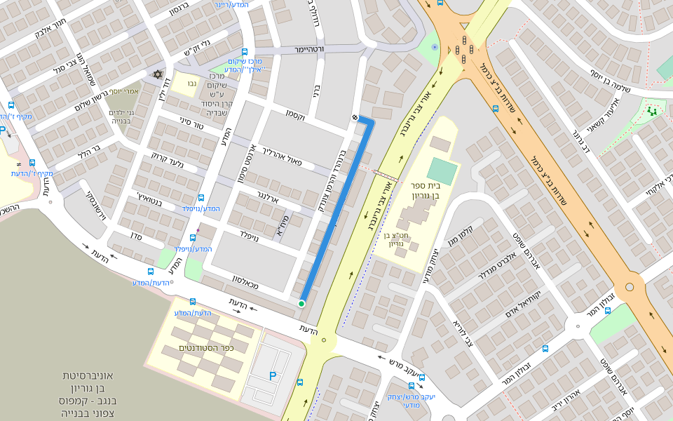 משעול ליליאן walking route map in Beersheba