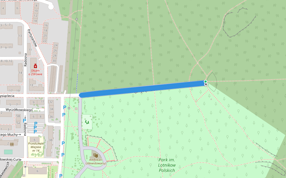 Aleja Tysiąclecia walking route map in Jaworzno