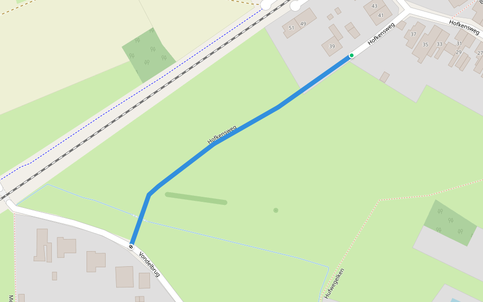 Hofkensweg walking route map in Erpe-Mere