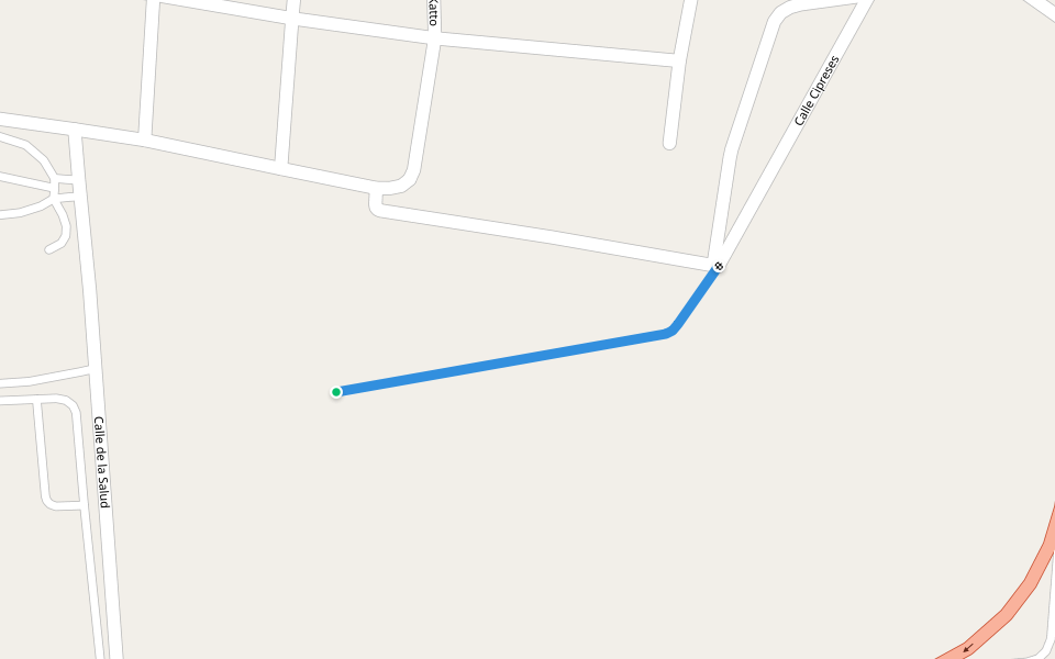 Calle Cipreses walking route map in Piedras Negras