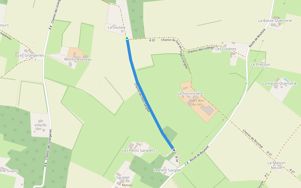 Chemin du Petit Sargilet walking route map in Volnay