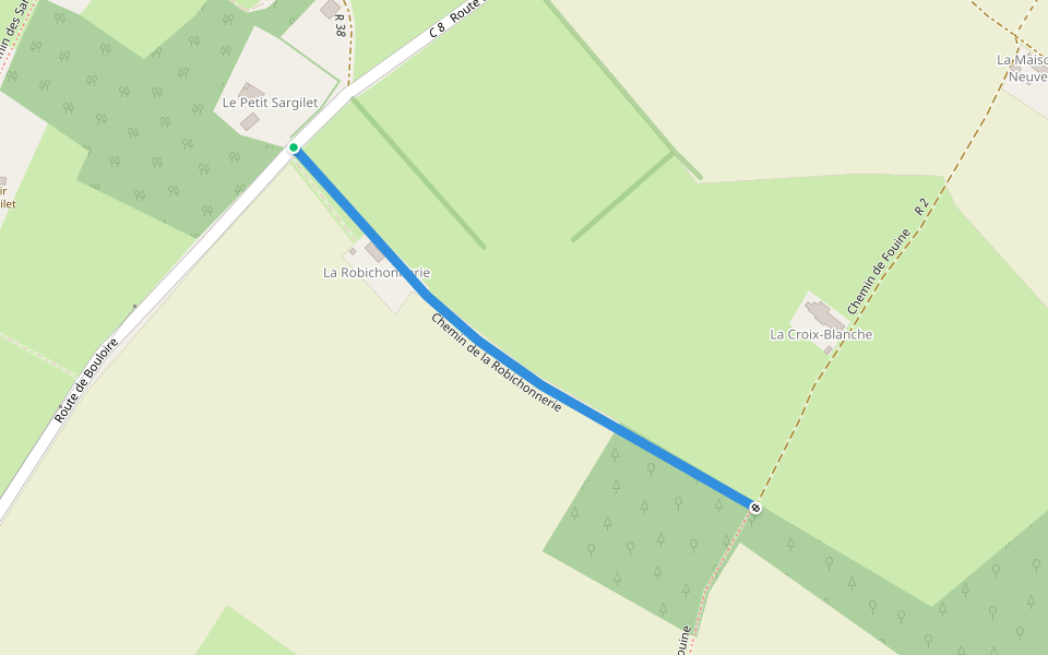 Chemin de la Robichonnerie walking route map in Volnay