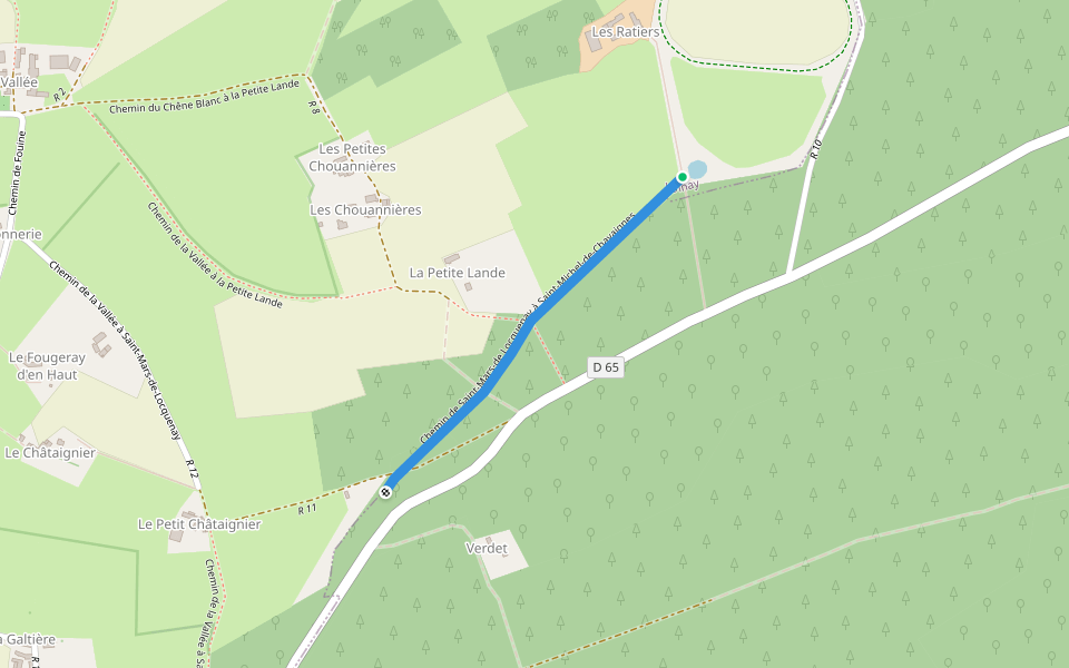 Chemin de Saint-Mars-de Locquenay à Saint-Michel-de-Chavaignes walking route map in Volnay