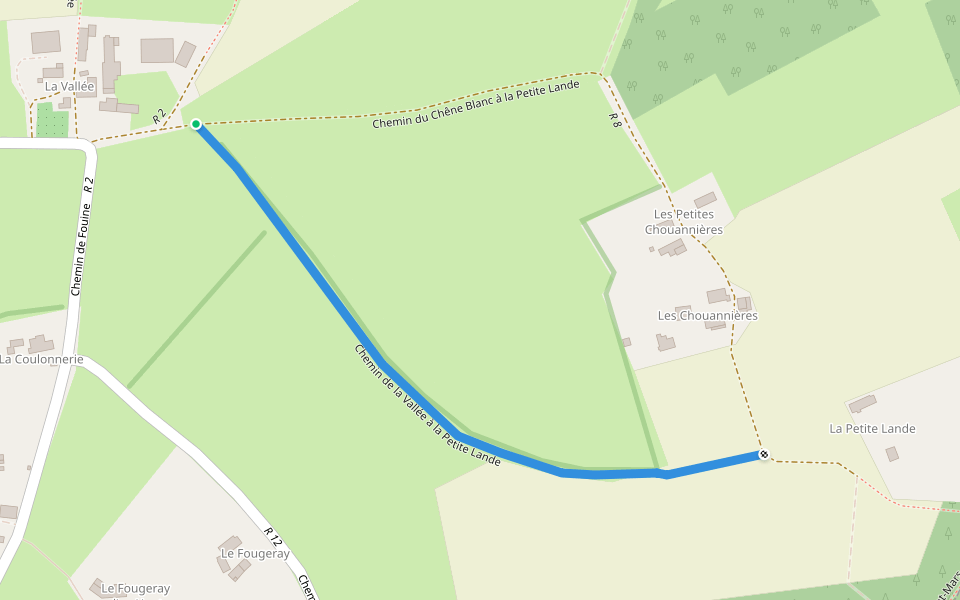 Chemin de la Vallée à la Petite Lande walking route map in Volnay