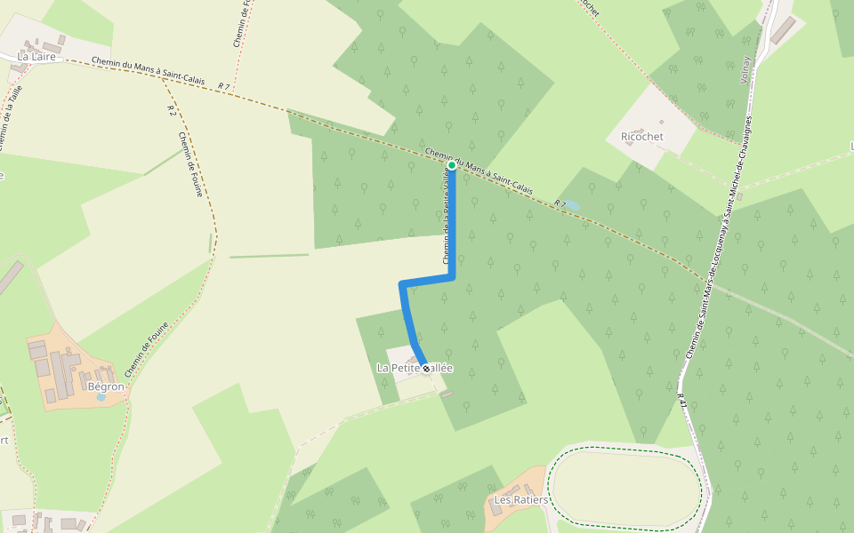 Chemin de la Petite Vallée walking route map in Volnay